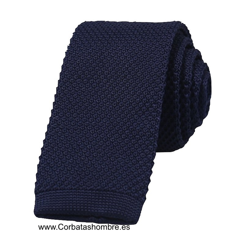 CORBATA DE PUNTO AZUL MARINO ELEGANTE 