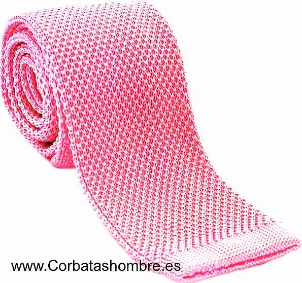 CORBATA DE PUNTO ROSA 
