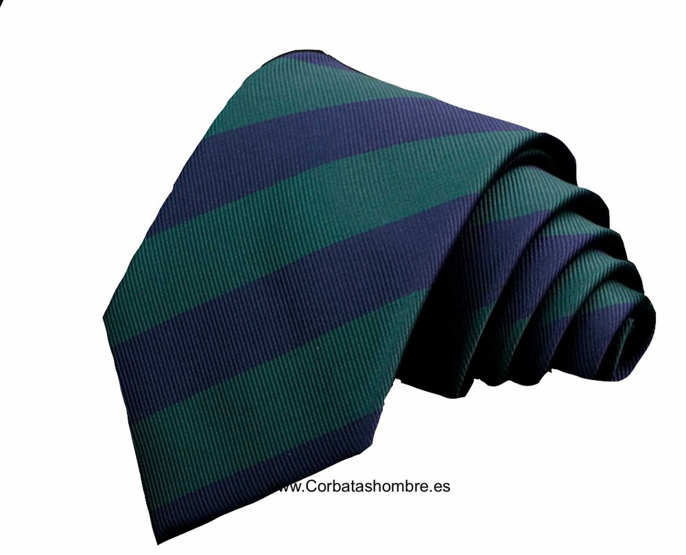 CORBATA DE RAYAS VERDES Y AZUL MARINO MUY ELEGANTE 