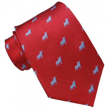 CORBATA DE TOROS ROJA Y AZUL 