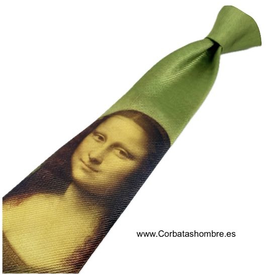 CORBATA DIBUJO DE RECREACIONES DE LA MONNA LISA O GIOCONDA 