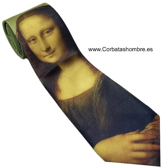 CORBATA DIBUJO DE RECREACIONES DE LA MONNA LISA O GIOCONDA 