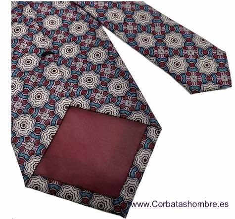 CORBATA DIBUJO MOSAICO ORIENTASL EN TELA SEDOSA 