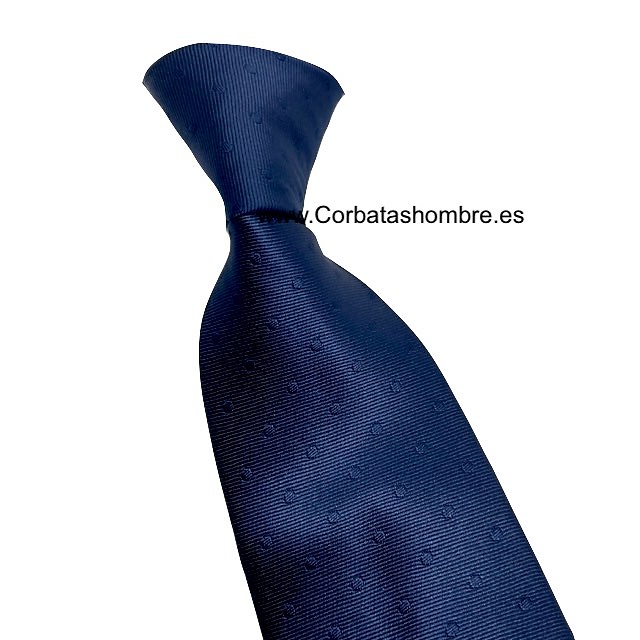 CORBATA ELEGANTE AZUL MARINO CON LUNARES TAMBIÉN EN MARINO 