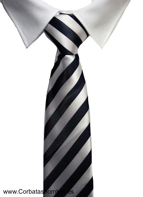 Corbata rayas medias blancas