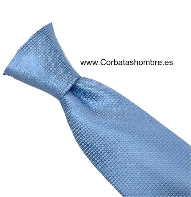 CORBATA ESTRECHA AZUL CLARO LISA DE JACQUARD 