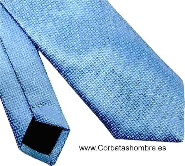 CORBATA ESTRECHA AZUL CLARO LISA DE JACQUARD 