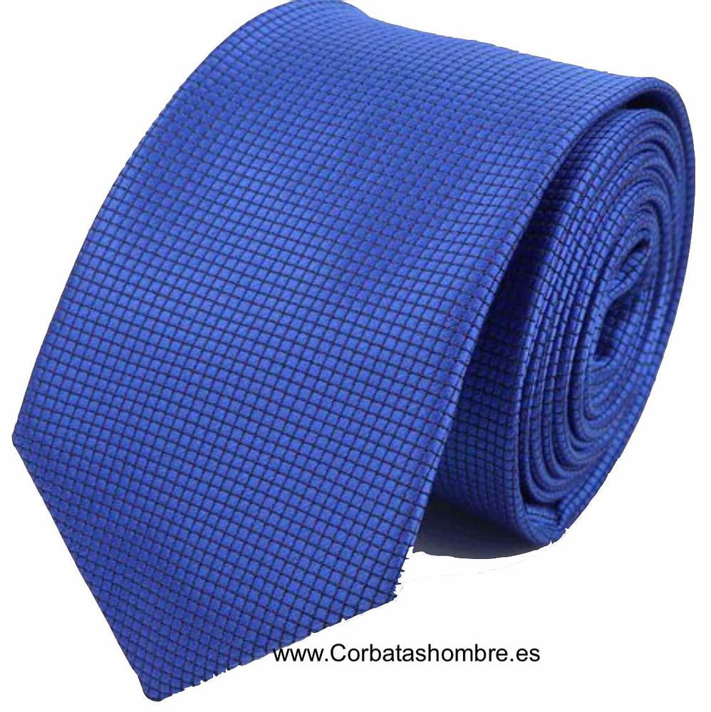 CORBATA ESTRECHA AZUL INTENSO LISA JACQUARD 