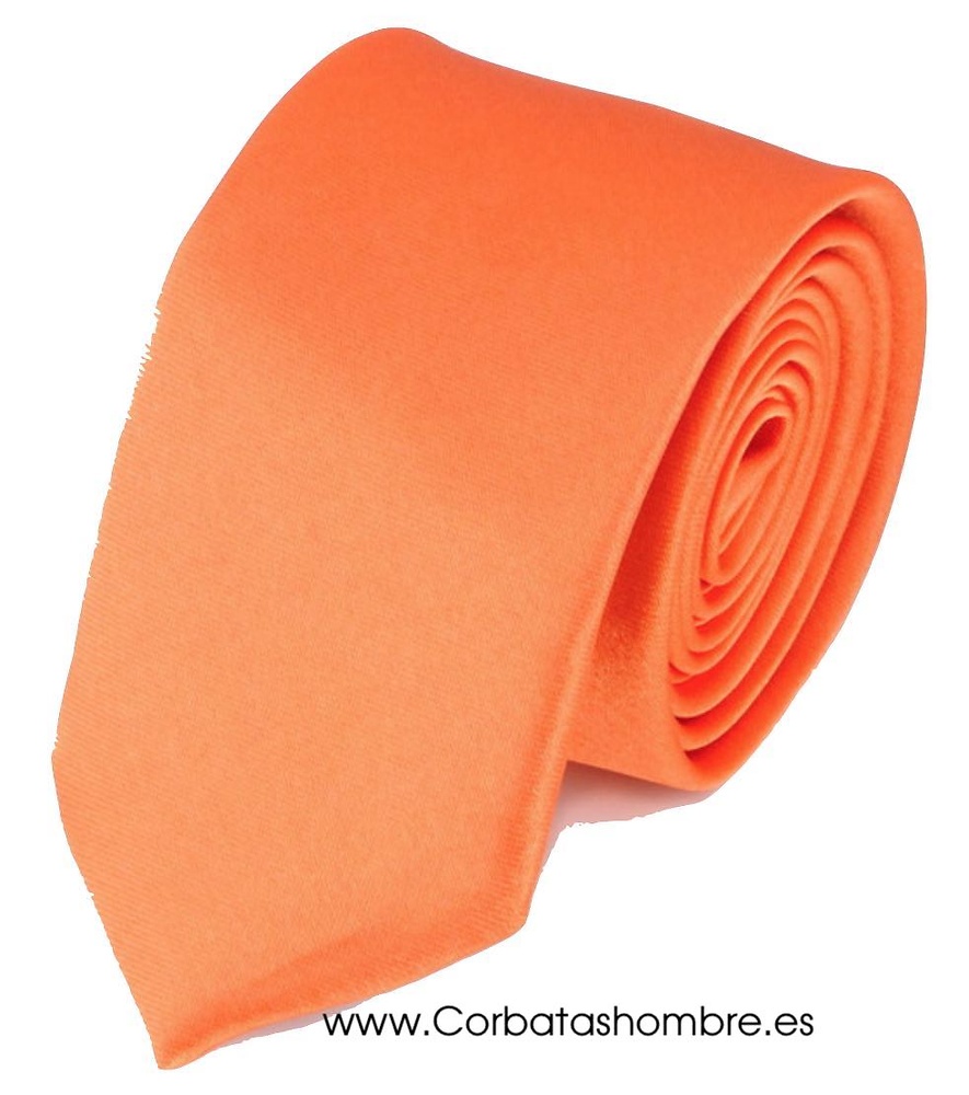 CORBATA ESTRECHA COLOR NARANJA 