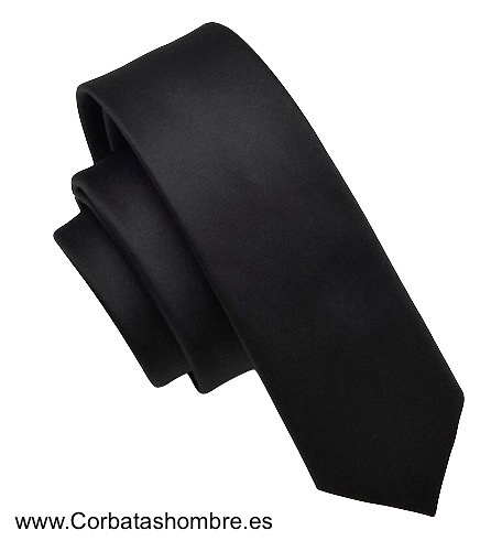 Corbata color negra fluor satinada