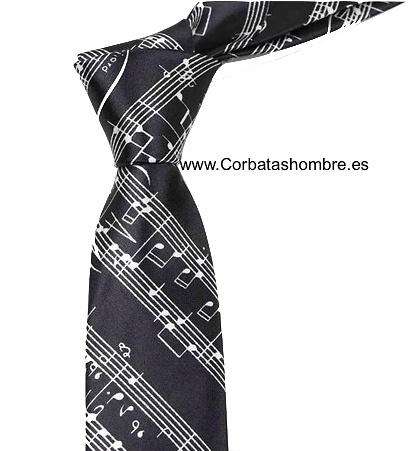 Corbata clásica de hombre con notas musicales corbatas para hombre 