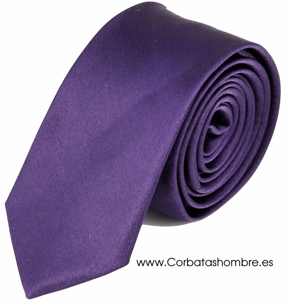 CORBATA ESTRECHA MORADA LISA 