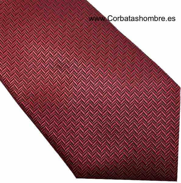 CORBATA GRANATE DE TELA JACQUARD CON DIBUJO DE ESPIGA DEL PROPIO TEJIDO 