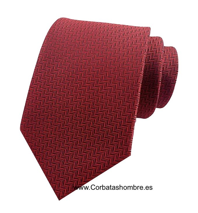 CORBATA GRANATE DE TELA JACQUARD CON DIBUJO DE ESPIGA DEL PROPIO TEJIDO 