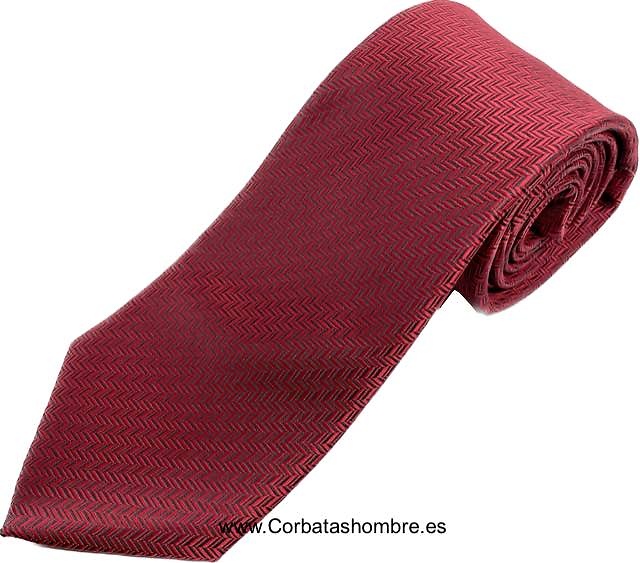 CORBATA GRANATE DE TELA JACQUARD CON DIBUJO DE ESPIGA DEL PROPIO TEJIDO 