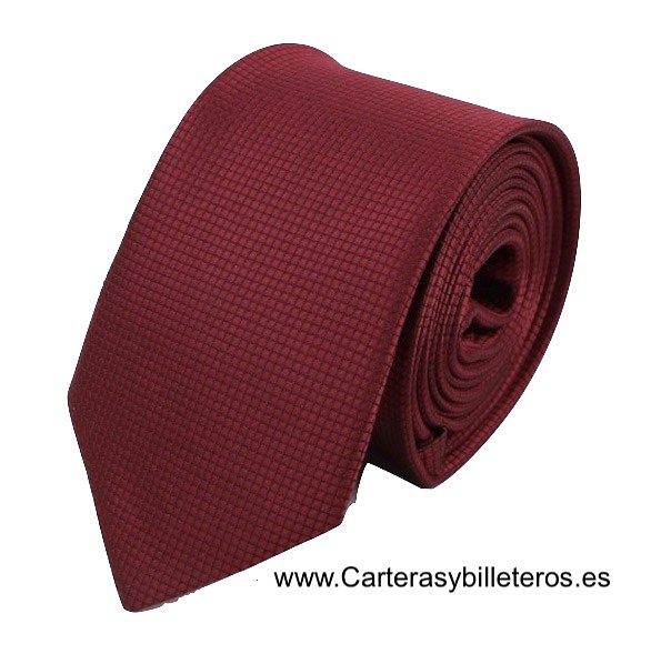 CORBATA GRANATE ESTRECHA LISA JACQUARD 