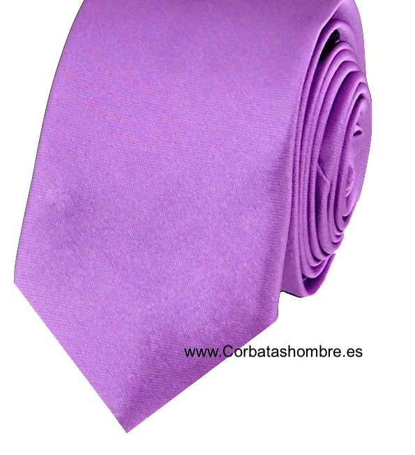 CORBATA LILA ESTRECHA LISA 