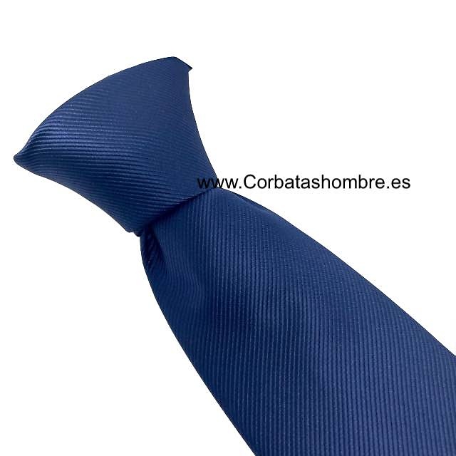 CORBATA LISA AZUL MARINO DE JACQUARD AL BIÉS ELEGANTE 