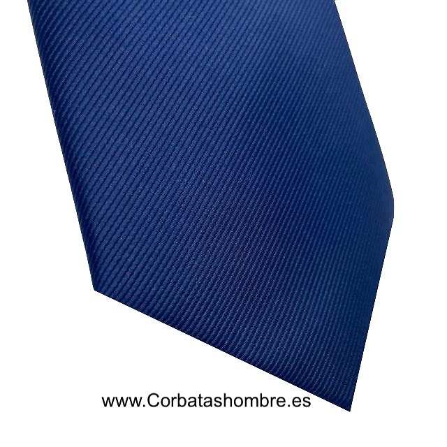 CORBATA LISA AZUL MARINO DE JACQUARD AL BIÉS ELEGANTE 