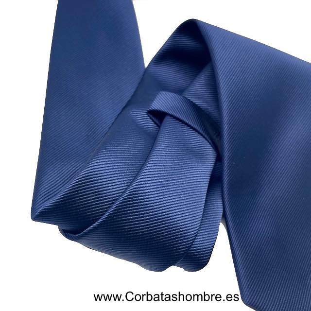 CORBATA LISA AZUL MARINO DE JACQUARD AL BIÉS ELEGANTE 