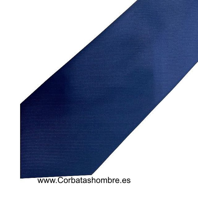 CORBATA LISA AZUL MARINO DE JACQUARD AL BIÉS ELEGANTE 