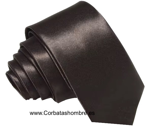 CORBATA MARRON MUY OSCURA ESTRECHA Y ELEGANTE 