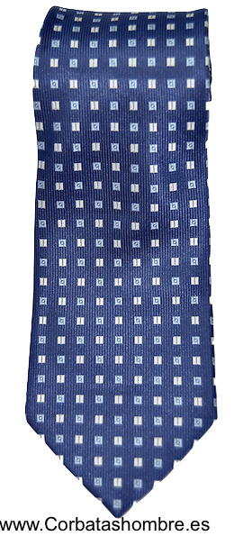 CORBATA MULTI CUADROS AZUL MARINO 