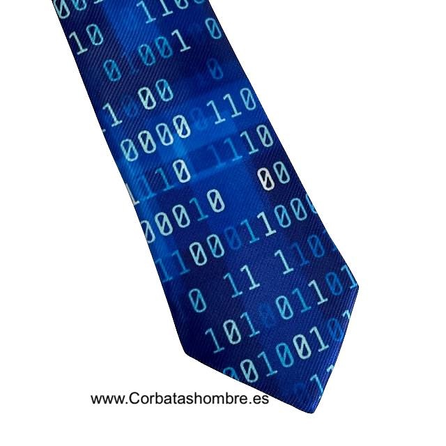 CORBATA ORIGINAL AZUL DE CODIGO BINARIO PROGRAMADORES INFORMÁTICOS 