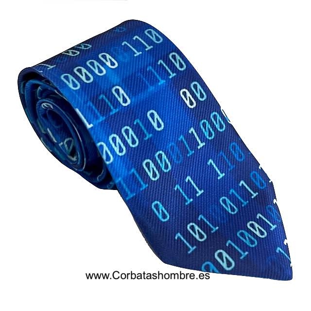 CORBATA ORIGINAL AZUL DE CODIGO BINARIO PROGRAMADORES INFORMÁTICOS 