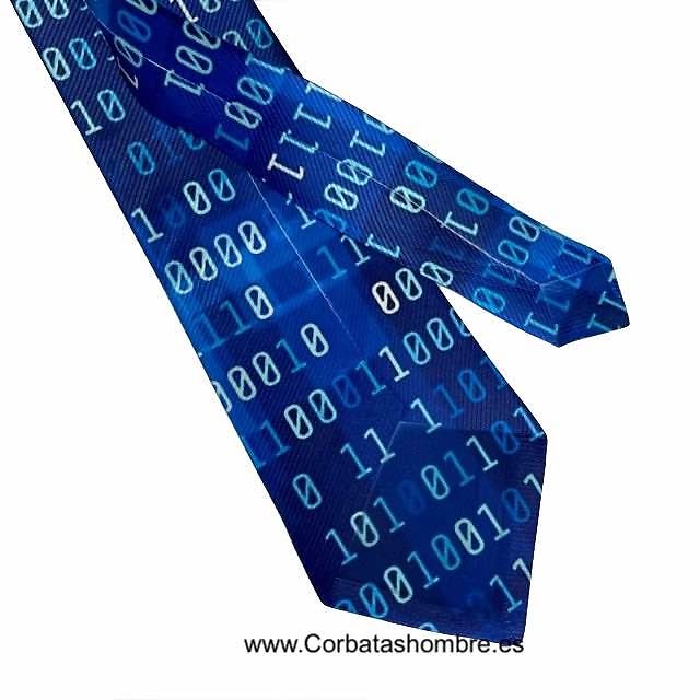 CORBATA ORIGINAL AZUL DE CODIGO BINARIO PROGRAMADORES INFORMÁTICOS 