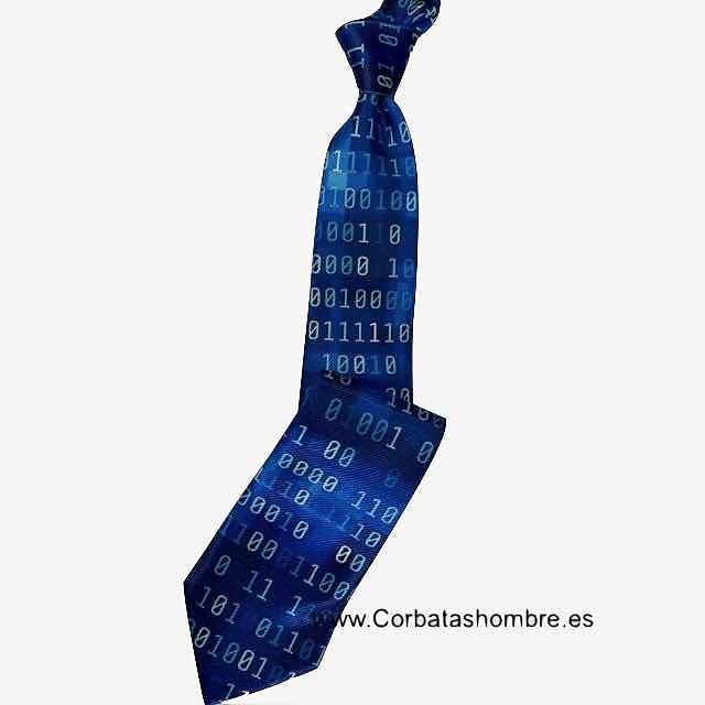 CORBATA ORIGINAL AZUL DE CODIGO BINARIO PROGRAMADORES INFORMÁTICOS 