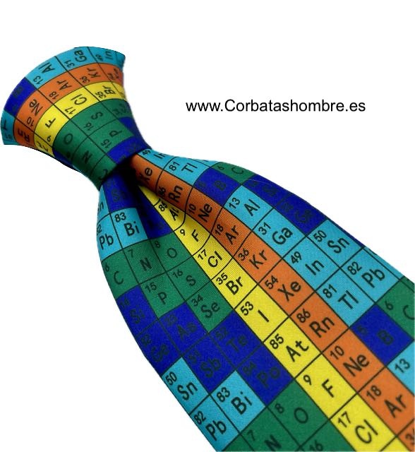 CORBATA ORIGINAL CON LA TABLA PERIÓDICA DE LOS ELEMENTOS 