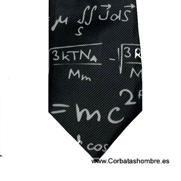 CORBATA ORIGINAL DE FÓRMULAS MATEMATICAS SOBRE PIZARRA 