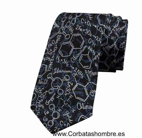 CORBATA ORIGINAL DE FÓRMULAS QUÍMICAS Y NÚMEROS 