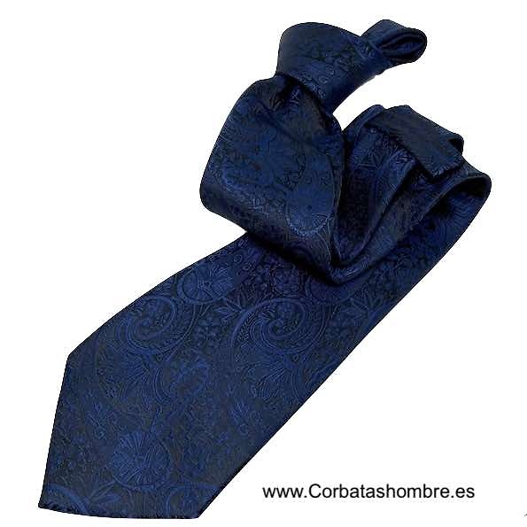 CORBATA PAISLEY PARA CABALLERO EN AZUL SOBRE FONDO NEGRO 