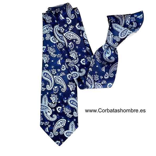 CORBATA PASLEY CACHEMIR EN COLORES AZULES 