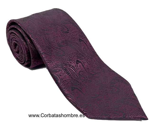 CORBATA PASLEY PARA CABALLERO EN PURPURA SOBRE FONDO NEGRO ELEGANTÍSIMA 