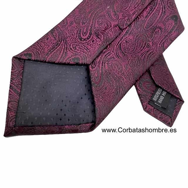 CORBATA PASLEY PARA CABALLERO EN PURPURA SOBRE FONDO NEGRO ELEGANTÍSIMA 