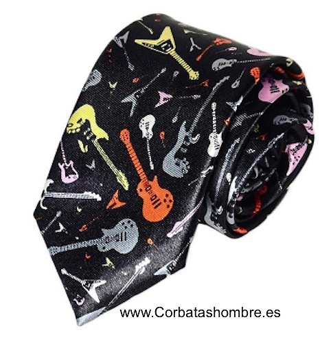 CORBATA ROCKC GUITARRAS ELÉCTRICAS ESTRECHA 