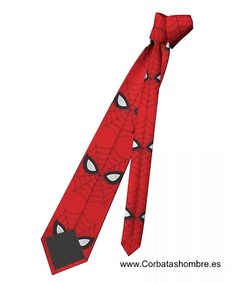 CORBATA ROJA CON TELA DE ARAÑA DE EQUIVALENCIA 
