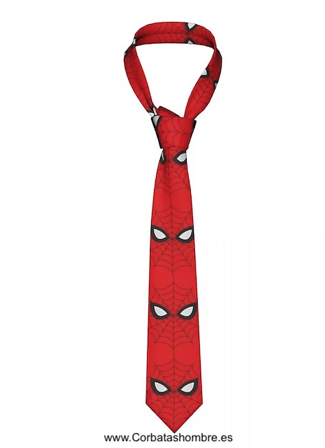 CORBATA ROJA CON TELA DE ARAÑA DE EQUIVALENCIA 
