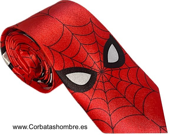 CORBATA ROJA CON TELA DE ARAÑA DE EQUIVALENCIA 