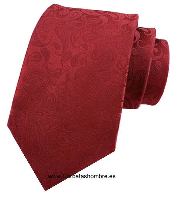 CORBATA ROJA DE CACHEMIR O PASLEY CON TELA JACQUARD MUY BONITA y elegante 