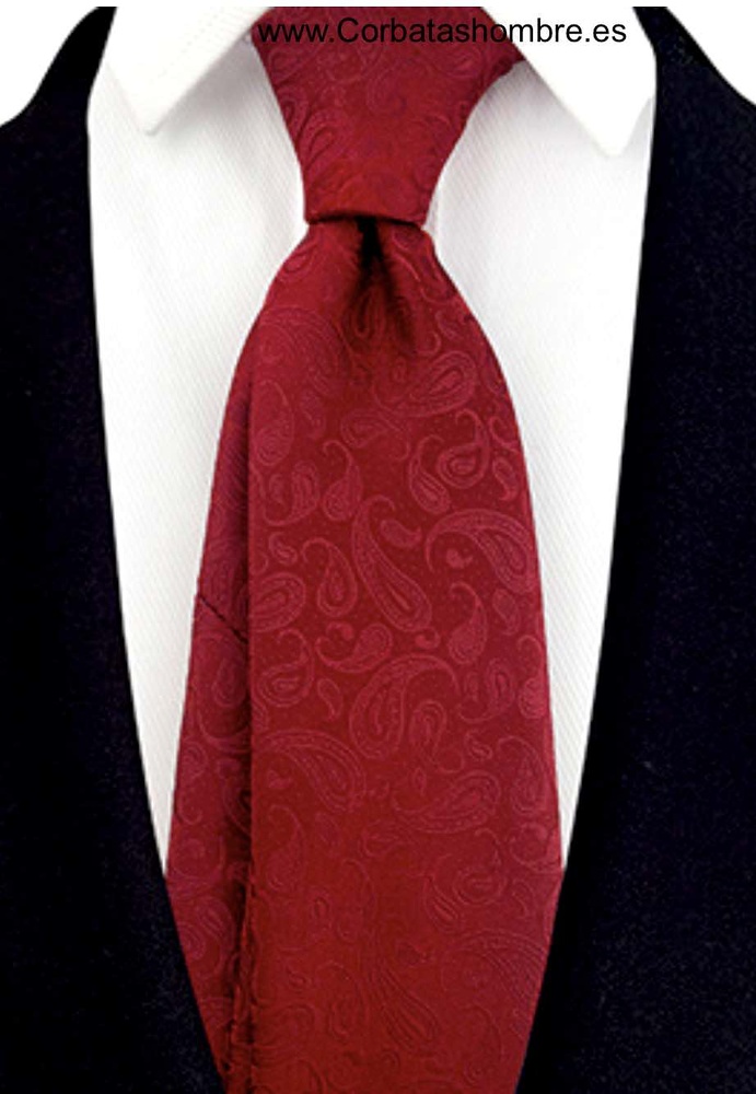 CORBATA ROJA DE CACHEMIR O PASLEY CON TELA JACQUARD MUY BONITA y elegante 