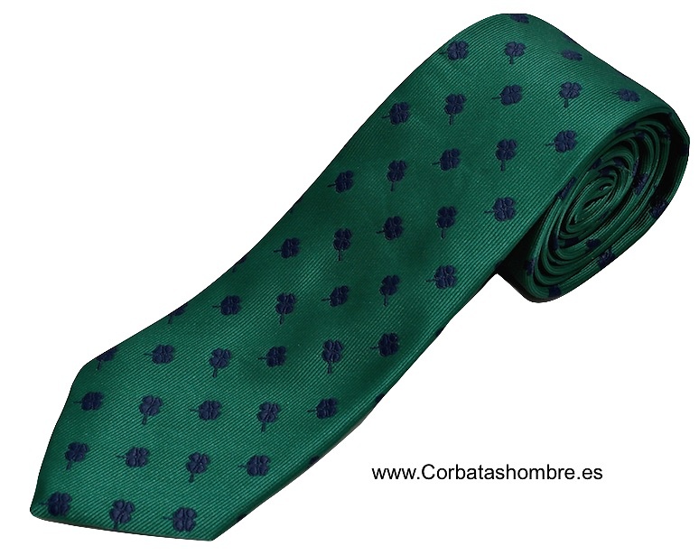 Corbata con tréboles la suerte