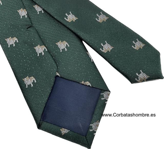 CORBATA VERDE INGLÉS ESTRECHA CON PERROS 