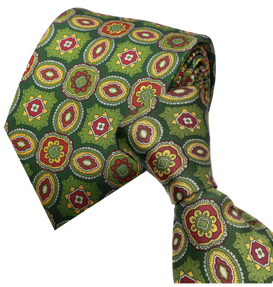 CORBATA VERDE LUXURY CON DIBUJO DE MANDALAS ORIENTALES 