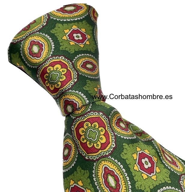 CORBATA VERDE LUXURY CON DIBUJO DE MANDALAS ORIENTALES 