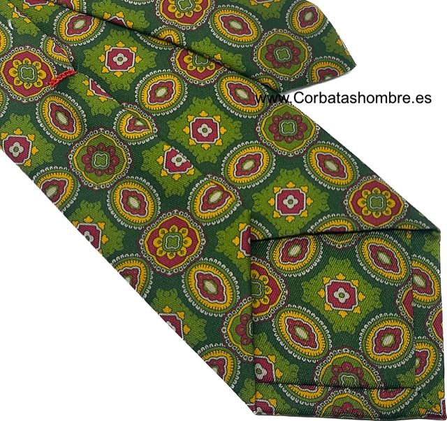 CORBATA VERDE LUXURY CON DIBUJO DE MANDALAS ORIENTALES 