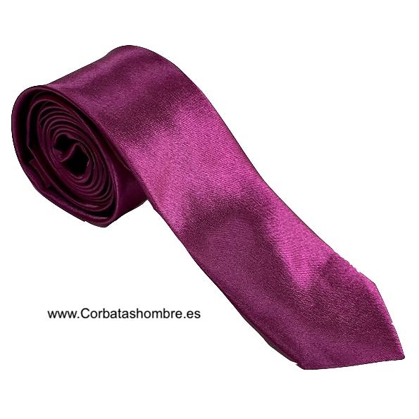 CORBATA VIOLETA ESTRECHA LISA TORNASOLADA 